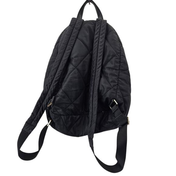 Kate Spade Black Quilted Backpack Gold Tone Hardware Designer Luxury Preppy - Picture 3 of 11